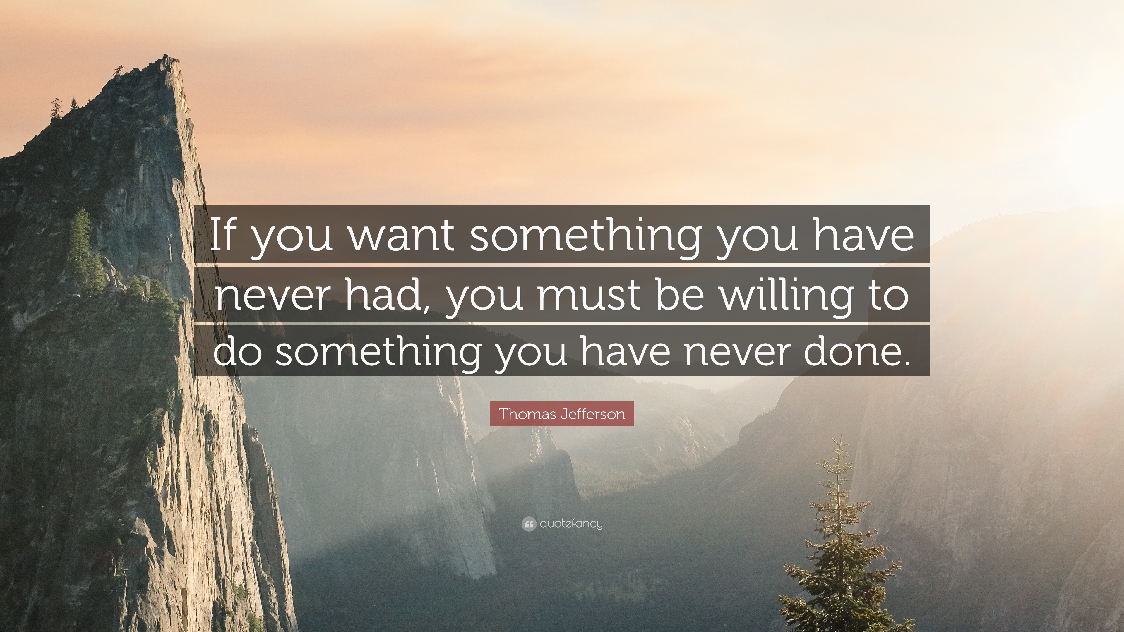 If you want something you have never had, you must be willing to do something you have never done.